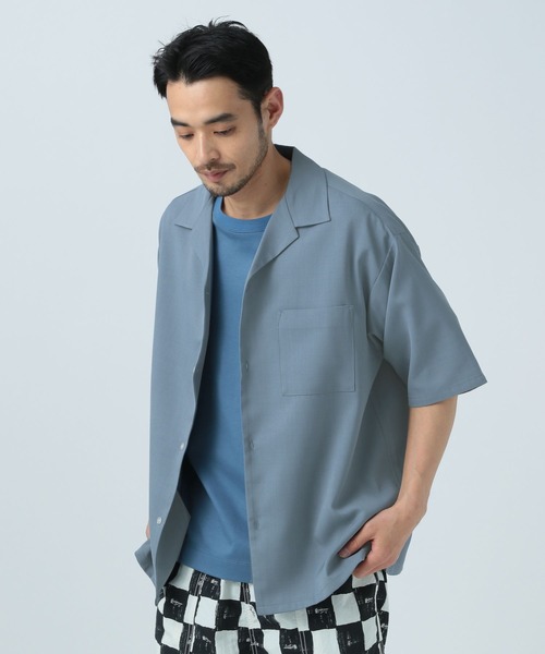 BAYFLOW（ベイフロー）の「【吸水速乾・UVケア】UMWオープンカラー半袖シャツ[セットアップ可]（シャツ/ブラウス・メンズ・ブルー/チャコール/ライトグリーン・MEDIUM/LARGE/SMALL）」の20枚目の写真