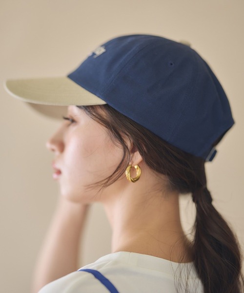 earth music&ecology（アースミュージックアンドエコロジー）の「ロゴ刺繍配色ツイルキャップ（キャップ・レディース・ネイビー/アイボリー/オフホワイト・FREE）」の6枚目の写真