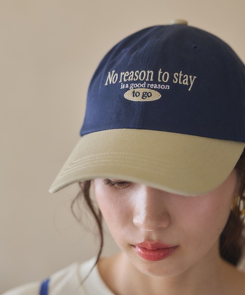 earth music&ecology（アースミュージックアンドエコロジー）の「ロゴ刺繍配色ツイルキャップ（キャップ・レディース・ネイビー/アイボリー/オフホワイト・FREE）」の7枚目の写真