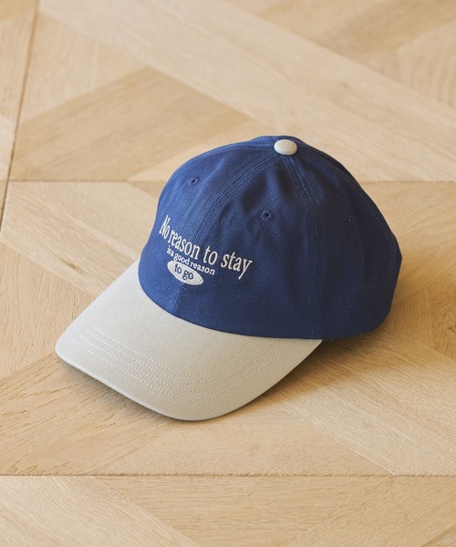 earth music&ecology（アースミュージックアンドエコロジー）の「ロゴ刺繍配色ツイルキャップ（キャップ・レディース・ネイビー/アイボリー/オフホワイト・FREE）」の17枚目の写真