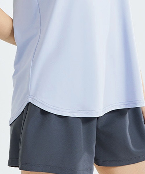 セール】レディース 切替メッシュラウンドヘムフィットネス