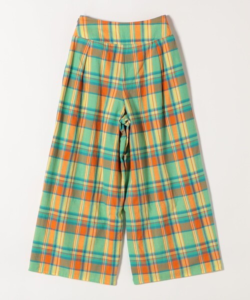 SHIPS any(シップス エニィ)の「SHIPS any:〈洗濯機可能〉マドラス チェック タック フレア パンツ(その他パンツ・レディース・オレンジ/グリーン・ONE SIZE)」の17枚目の写真