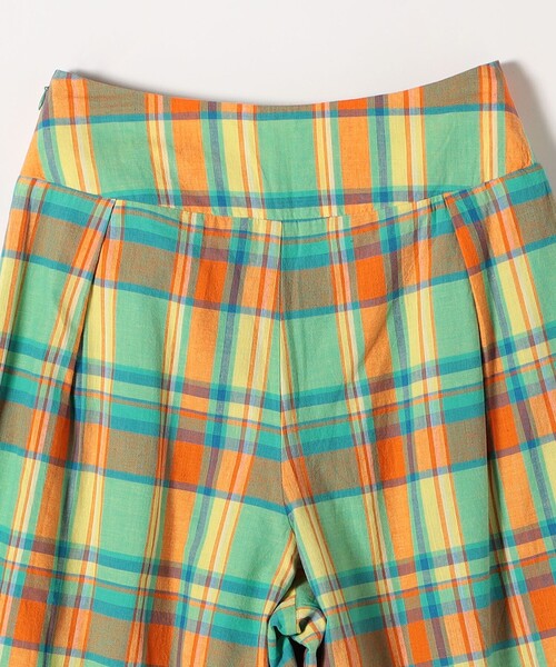 SHIPS any(シップス エニィ)の「SHIPS any:〈洗濯機可能〉マドラス チェック タック フレア パンツ(その他パンツ・レディース・オレンジ/グリーン・ONE SIZE)」の18枚目の写真