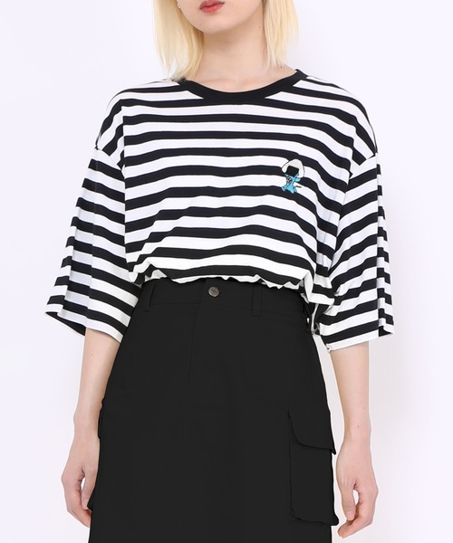 PUNYUS(プニュズ)の「ワンポイントボーダーTシャツ(Tシャツ/カットソー・レディース・その他1/その他2・1/2/3/4)」の1枚目の写真