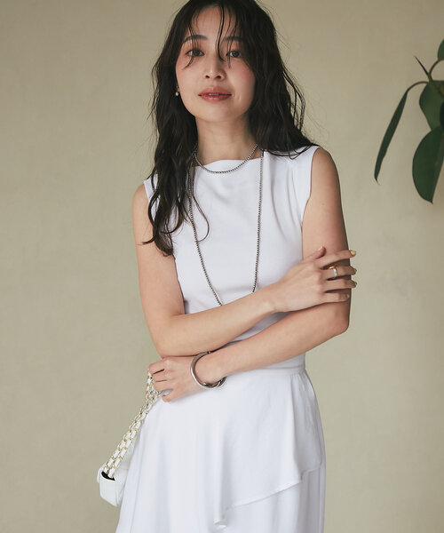La boutique BonBon(ラブティックボンボン)の「【夏のヘルシーコーデ】リブタンク(Tシャツ/カットソー・レディース・ブラック/グレイッシュベージュ/ホワイト/ピンク・FREE)」の6枚目の写真
