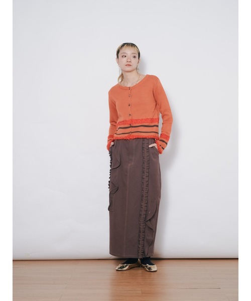 DOLLUPOOPS(ドールアップウップス)の「ミックスフリルカツラギタイトスカート(スカート・レディース・カーキ/ブラック/レンガ/ブラウン・38)」の5枚目の写真