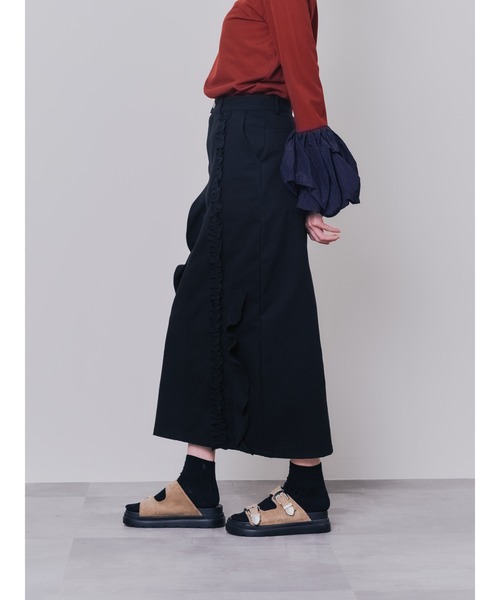 セール】ミックスフリルカツラギタイトスカート（スカート