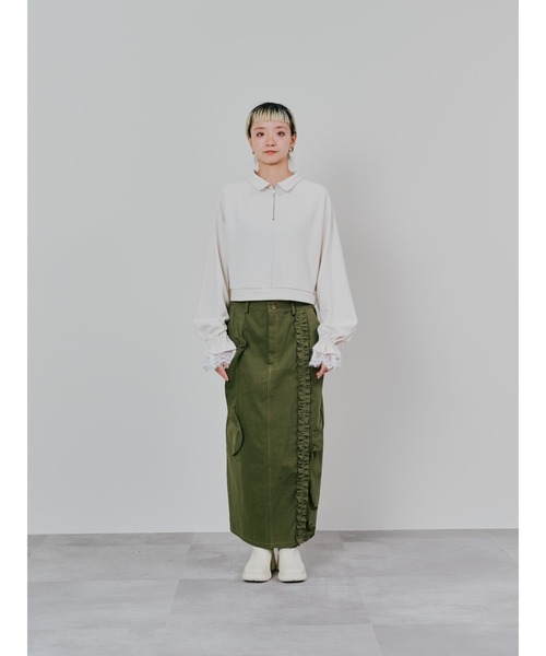 ミックスフリルカツラギタイトスカート（スカート）｜DOLLUPOOPS