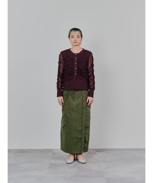 DOLLUPOOPS(ドールアップウップス)の「ミックスフリルカツラギタイトスカート(スカート・レディース・カーキ/ブラック/レンガ/ブラウン・38)」の18枚目の写真