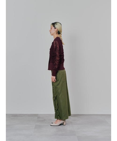 DOLLUPOOPS(ドールアップウップス)の「ミックスフリルカツラギタイトスカート(スカート・レディース・カーキ/ブラック/レンガ/ブラウン・38)」の20枚目の写真