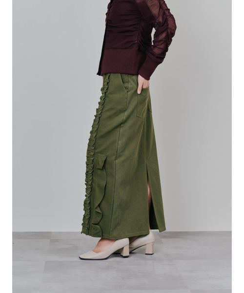 DOLLUPOOPS(ドールアップウップス)の「ミックスフリルカツラギタイトスカート(スカート・レディース・カーキ/ブラック/レンガ/ブラウン・38)」の16枚目の写真