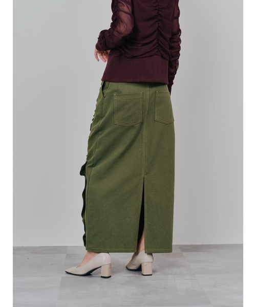 DOLLUPOOPS(ドールアップウップス)の「ミックスフリルカツラギタイトスカート(スカート・レディース・カーキ/ブラック/レンガ/ブラウン・38)」の17枚目の写真