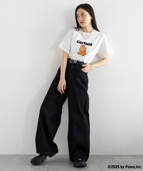 RAGEBLUE（レイジブルー）の「＜Garfield/ガーフィールド ＞プリントTシャツ（Tシャツ/カットソー・レディース・ブラック/ホワイト・FREE）」の4枚目の写真