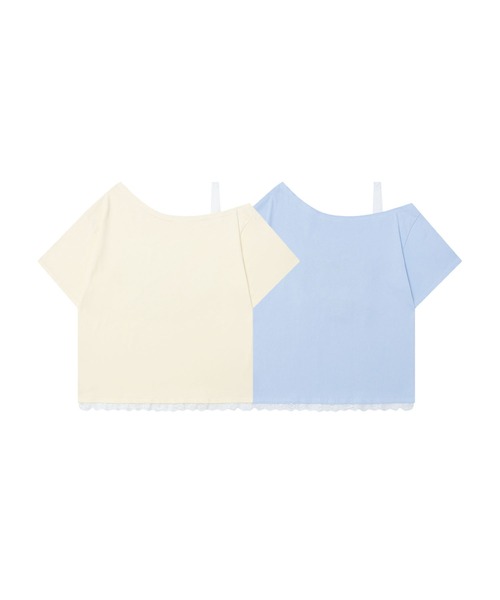HOOK(フック)の「レースリボンハートTシャツ (SS)(Tシャツ/カットソー・レディース・ライトベージュ/ブルー・SMALL/MEDIUM)」の11枚目の写真
