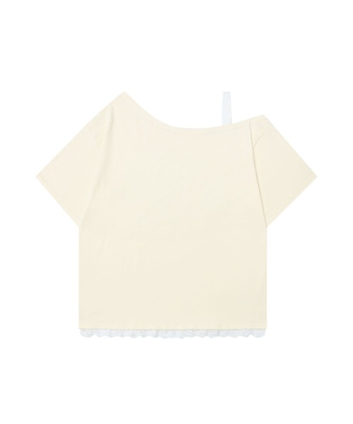 HOOK(フック)の「レースリボンハートTシャツ (SS)(Tシャツ/カットソー・レディース・ライトベージュ/ブルー・SMALL/MEDIUM)」の13枚目の写真