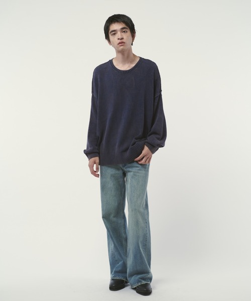 Lui's（ルイス）の「アンスキニーフレアデニムパンツ（デニムパンツ・メンズ・スミクロ/インディゴブルー・30/32/34）」の12枚目の写真