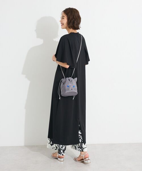 CRAFT STANDARD BOUTIQUE(クラフトスタンダードブティック)の「パフネコ巾着ショルダー(ショルダーバッグ・レディース・アイボリー/ブラック/グレー・FREE)」の6枚目の写真