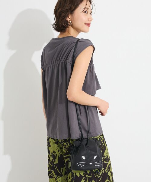 CRAFT STANDARD BOUTIQUE(クラフトスタンダードブティック)の「パフネコ巾着ショルダー(ショルダーバッグ・レディース・アイボリー/ブラック/グレー・FREE)」の13枚目の写真