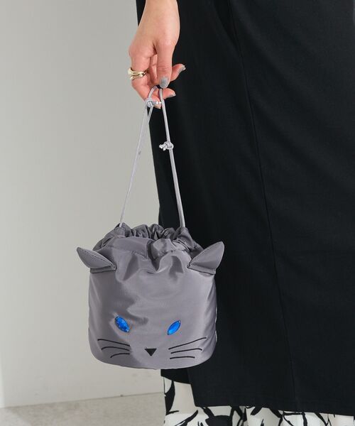 CRAFT STANDARD BOUTIQUE(クラフトスタンダードブティック)の「パフネコ巾着ショルダー(ショルダーバッグ・レディース・アイボリー/ブラック/グレー・FREE)」の18枚目の写真