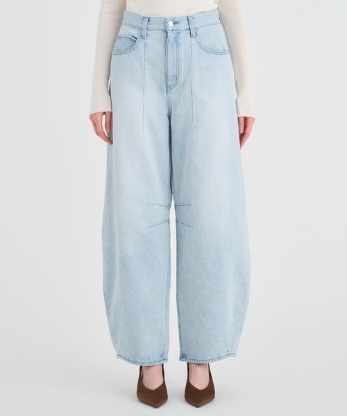 RITAN（リタン）の「【RITAN/リタン】Curve Denim Pants/カーブデニムパンツ（デニムパンツ・レディース・インディゴブルー/グレー・1/2）」の9枚目の写真