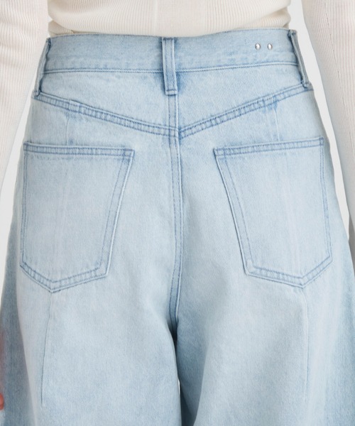 RITAN（リタン）の「【RITAN/リタン】Curve Denim Pants/カーブデニムパンツ（デニムパンツ・レディース・インディゴブルー/グレー・1/2）」の5枚目の写真