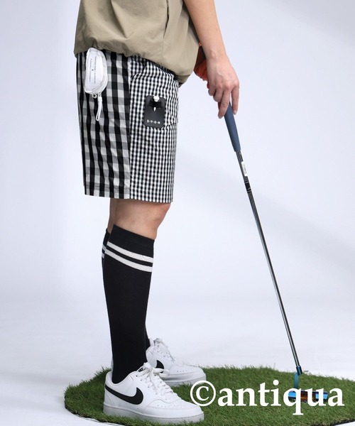 antiqua(アンティカ)の「【STCH】チェックハーフパンツ(その他パンツ・レディース・ネイビー/グリーン/ブラック・ML/LXL)」の5枚目の写真