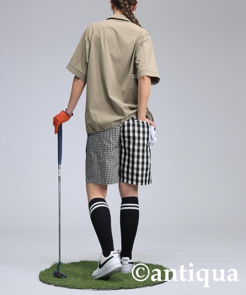 antiqua(アンティカ)の「【STCH】チェックハーフパンツ(その他パンツ・レディース・ネイビー/グリーン/ブラック・ML/LXL)」の6枚目の写真