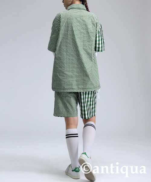 antiqua(アンティカ)の「【STCH】チェックハーフパンツ(その他パンツ・レディース・ネイビー/グリーン/ブラック・ML/LXL)」の12枚目の写真