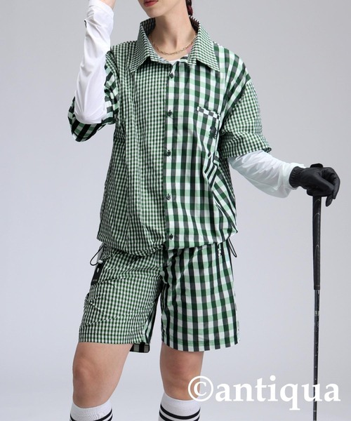 antiqua(アンティカ)の「【STCH】チェックハーフパンツ(その他パンツ・レディース・ネイビー/グリーン/ブラック・ML/LXL)」の13枚目の写真