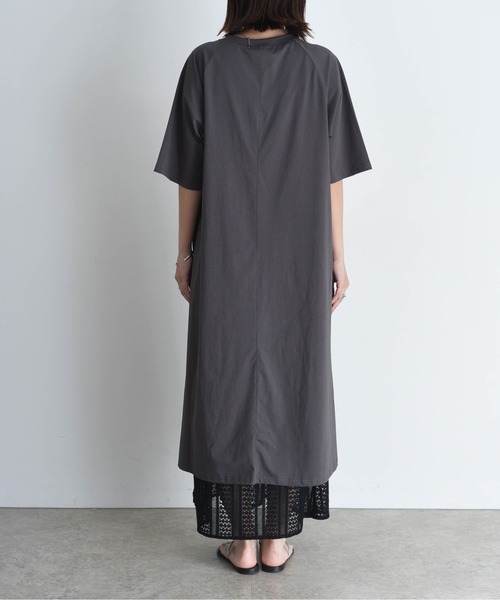 レースインナー付きモノクロフォトptカットソーワンピース Eimee