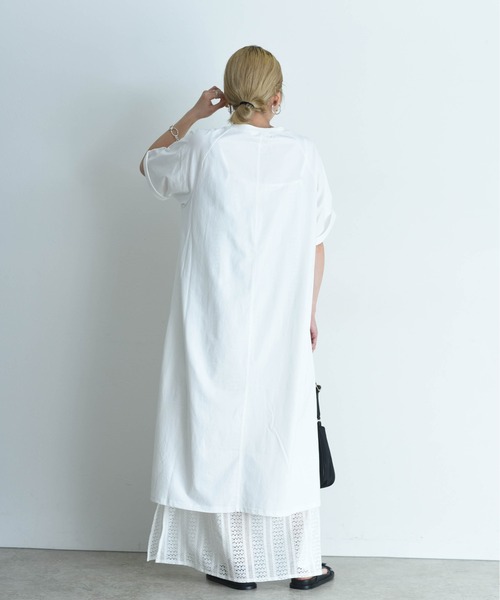 レースインナー付きモノクロフォトptカットソーワンピース Eimee