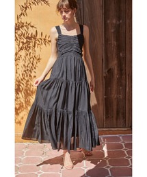 Kahina Long Dress ギャザリングエアリードレス