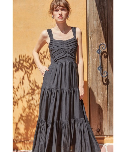 セール】Kahina Long Dress ギャザリングエアリードレス