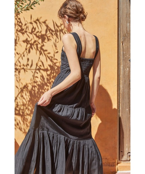 Estella.K ワンピース Bonnie Scallop Long Dress バイカラースカラップドレス