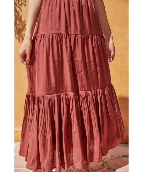 Estella.K（エステラケー）の「Kahina Long Dress ギャザリングエアリードレス（ワンピース・レディース・ブラック/バーガンディー/ライトベージュ・FREE）」の17枚目の写真