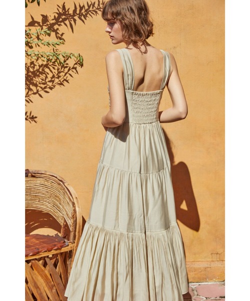 セール】Kahina Long Dress ギャザリングエアリードレス