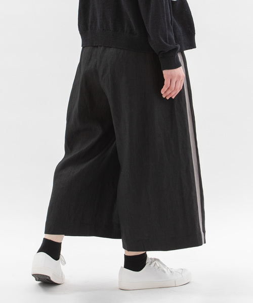 ノップドゥノッド（nop de nod）/リネンサイドラインクロップドワイドパンツ セール】リネンサイドラインクロップドワイドパンツ（その他パンツ