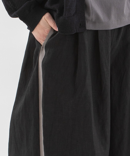 セール】リネンサイドラインクロップドワイドパンツ（その他パンツ