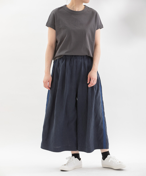セール】リネンサイドラインクロップドワイドパンツ（その他