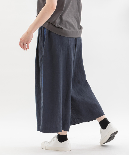 セール】リネンサイドラインクロップドワイドパンツ（その他