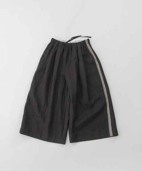 nop de nod(ノップドゥノッド)の「リネンサイドラインクロップドワイドパンツ(その他パンツ・レディース・ダークブルー/ネイビー/ブラック・M)」の6枚目の写真