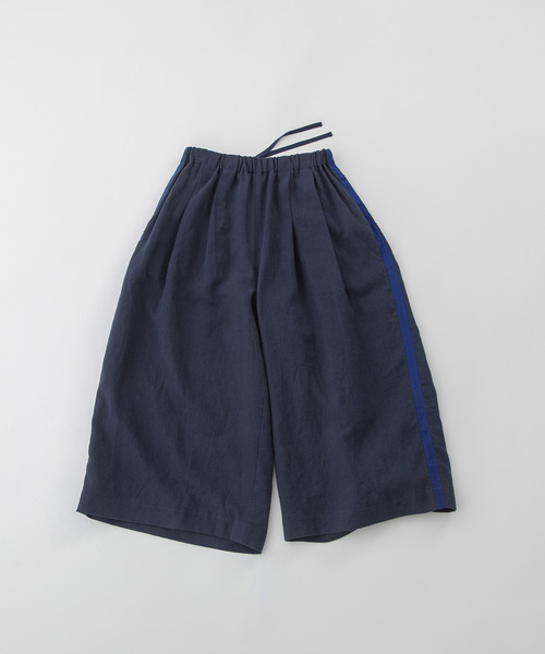 nop de nod(ノップドゥノッド)の「リネンサイドラインクロップドワイドパンツ(その他パンツ・レディース・ダークブルー/ネイビー/ブラック・M)」の5枚目の写真