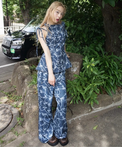 musubore（ムスボレ）の「side ribbon flare PT / サイドリボンフレアパンツ（その他パンツ・レディース・その他/ネイビー・0/1）」の21枚目の写真