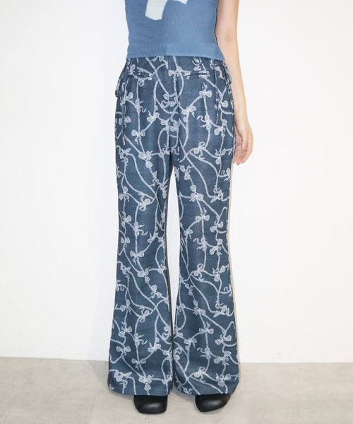 musubore（ムスボレ）の「side ribbon flare PT / サイドリボンフレアパンツ（その他パンツ・レディース・その他/ネイビー・0/1）」の4枚目の写真