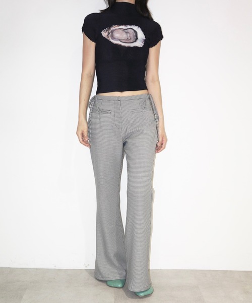 musubore（ムスボレ）の「side ribbon flare PT / サイドリボンフレアパンツ（その他パンツ・レディース・その他/ネイビー・0/1）」の12枚目の写真