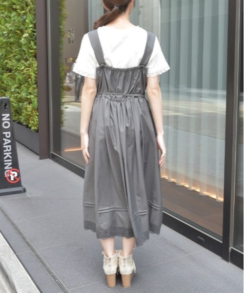 axes femme（アクシーズファム）の「連ボタンタックジャンスカ（ジャンパースカート・レディース・チャコール/ネイビー・FREE）」の6枚目の写真