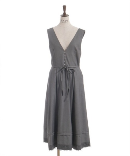 axes femme（アクシーズファム）の「連ボタンタックジャンスカ（ジャンパースカート・レディース・チャコール/ネイビー・FREE）」の4枚目の写真