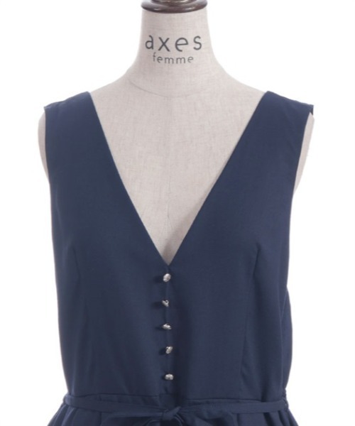 axes femme（アクシーズファム）の「連ボタンタックジャンスカ（ジャンパースカート・レディース・チャコール/ネイビー・FREE）」の13枚目の写真