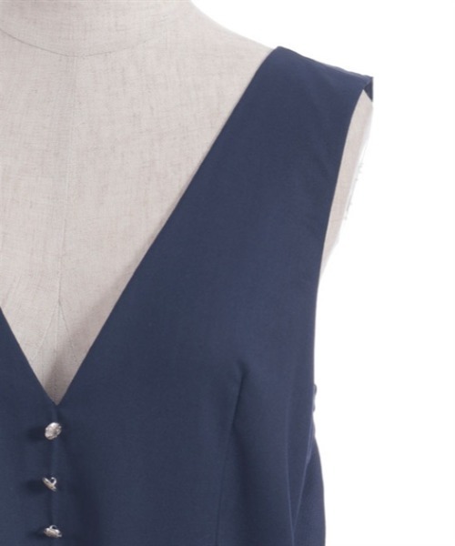 axes femme（アクシーズファム）の「連ボタンタックジャンスカ（ジャンパースカート・レディース・チャコール/ネイビー・FREE）」の9枚目の写真