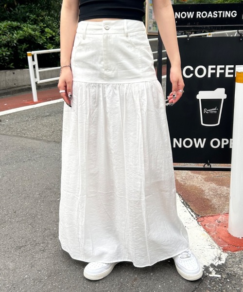 ギャザー切り替えロングスカート（スカート）｜BLONDEY（ブロンディ